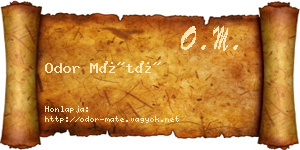 Odor Máté névjegykártya